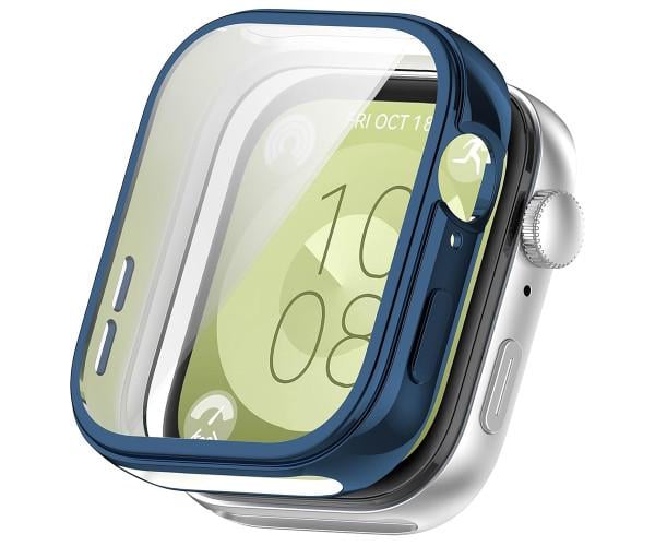 Чехол силиконовый Huawei Watch Fit 4 с защитой на экран Синий