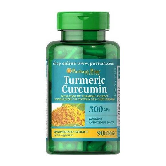 Экстракт куркумы Puritan's Pride Turmeric Curcumin 500 мг 90 капс. (18926-01)