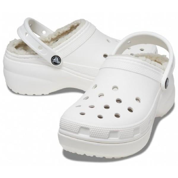 Сабо жіночі утеплені Crocs Classic Platform Lined Clog р. 34 35 Білий (19938)