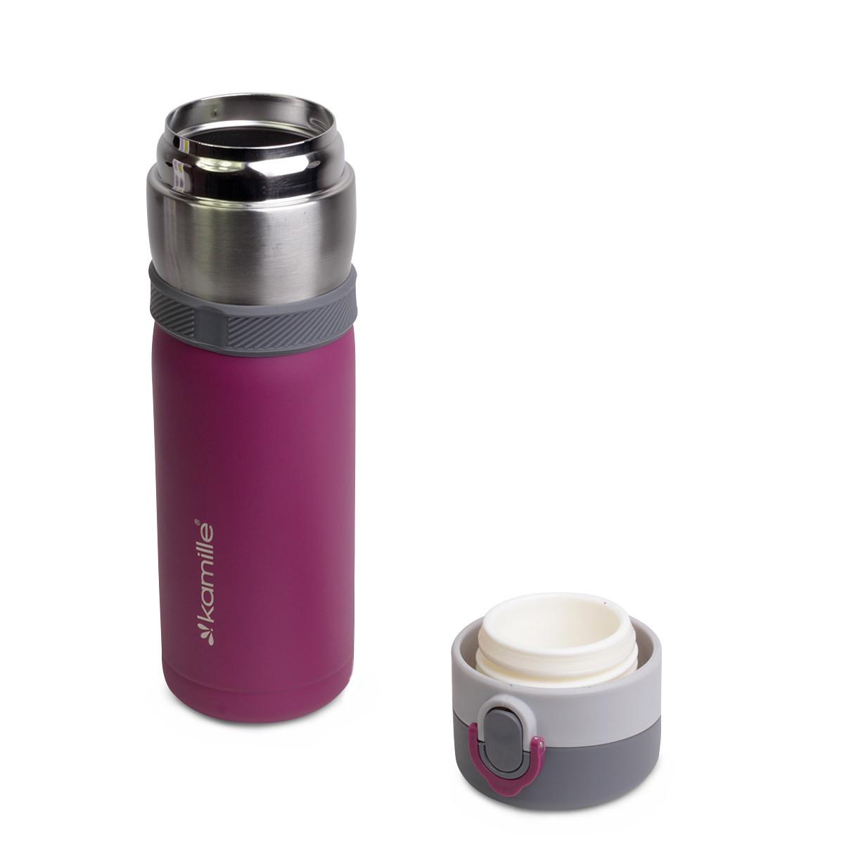 Термобутылка Kamille из нержавеющей стали 400 мл Фиолетовый (13046510) - фото 2 Термобутылка Kamille из нержавеющей стали 400 мл Фиолетовый (13046510) - фото 2