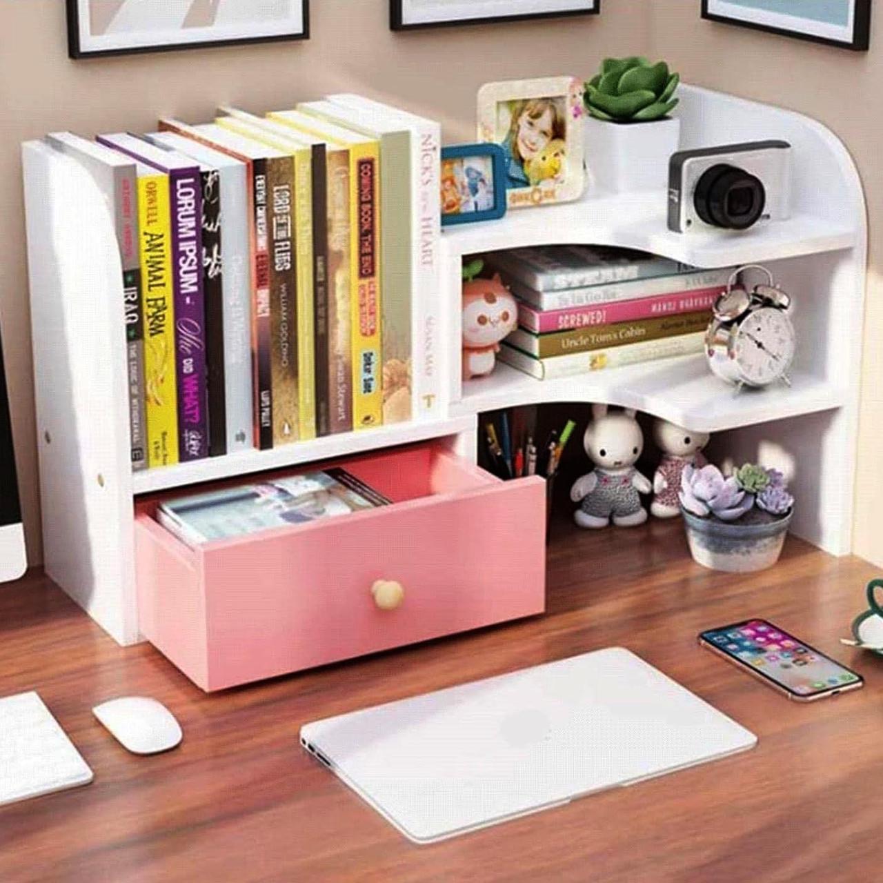 Полка-надстройка настольная из дерева Авриоль зефир-барби (АКД-00742050)