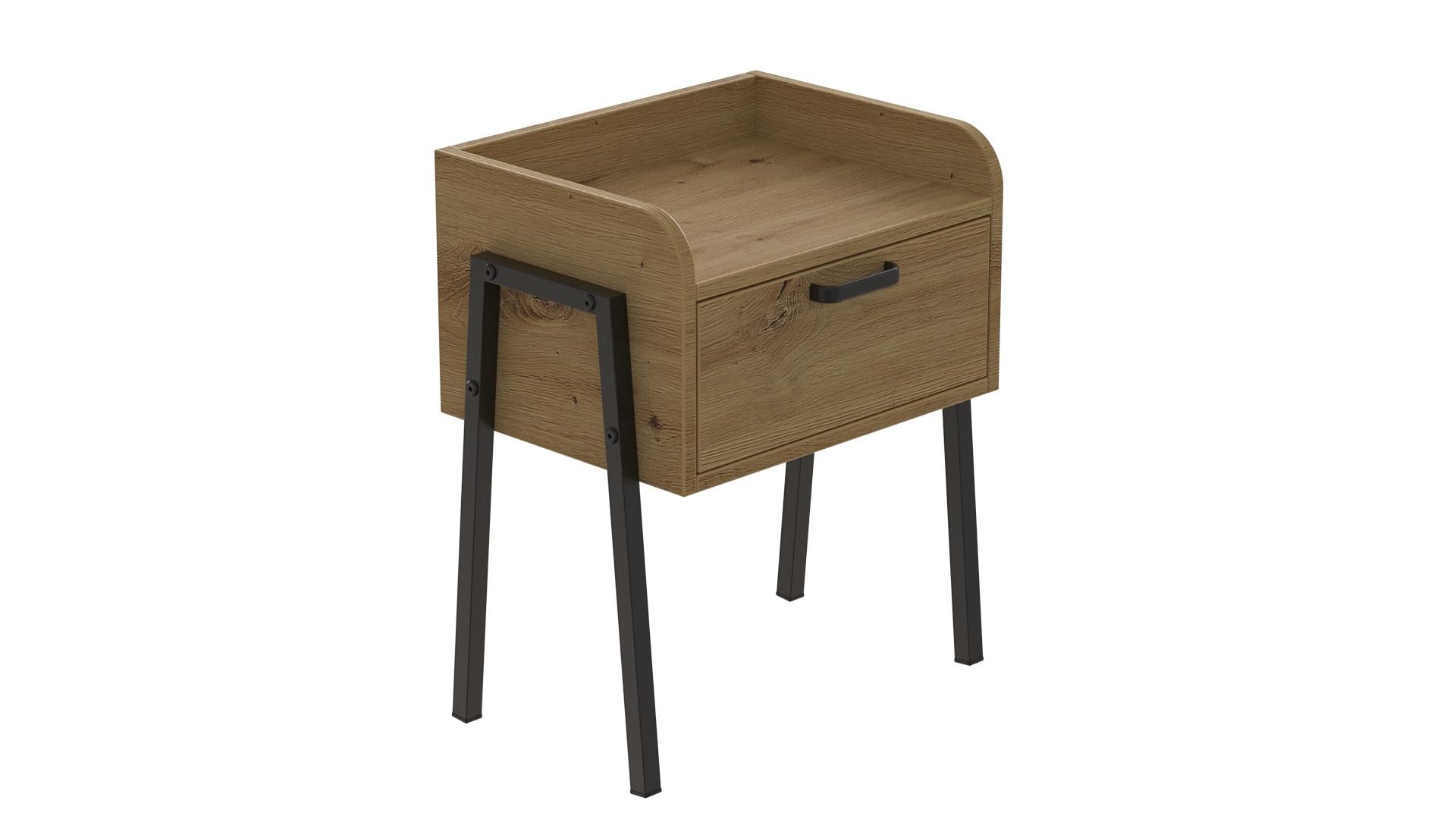Тумба модульная Ferrum-decor Бетти металл/ДСП 16 мм 540x450x320 мм Черный/Дуб Дуб Артизан (FRD-105507)
