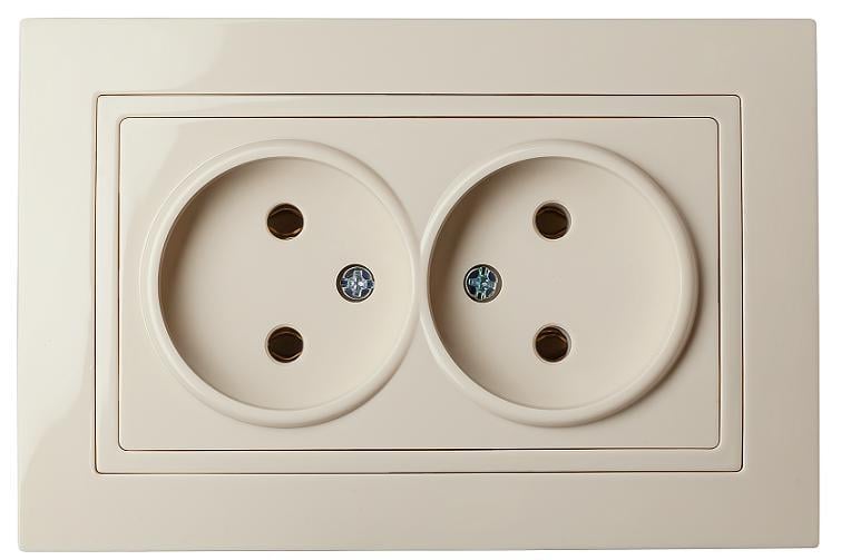 Розетка двухместная MARSHEL ELEGANT RS16-377 Beige (RS16-377 Beige)