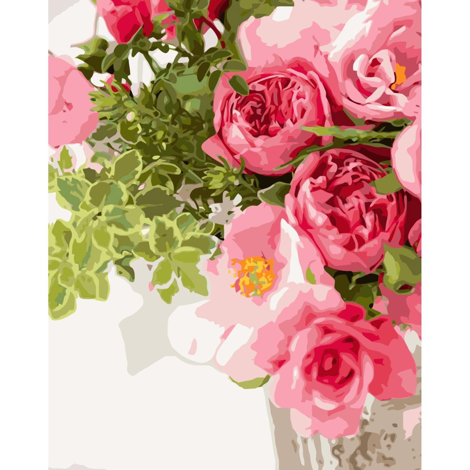 Картина по номерам Strateg Свежий букет пиона 40x50 см (VA-3317)