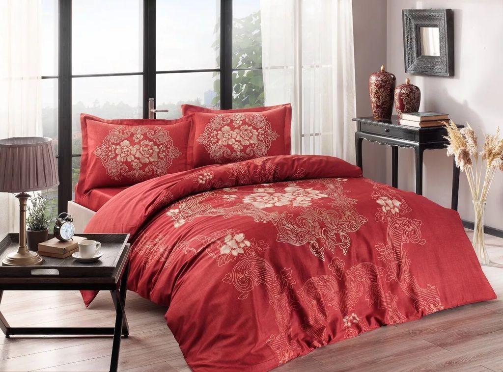 Постельное белье TAC сатин Florian bordo v03 Бордовый (svt-2000022303804)