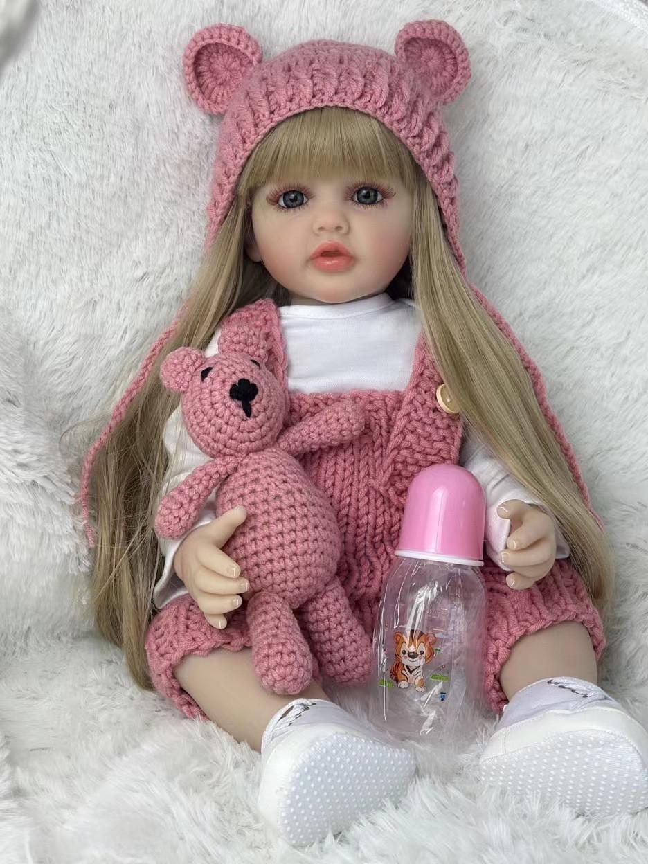 Кукла Reborn Майя винил-силиконовая с соской/бутылочкой/игрушкой 55 см (1985363178)