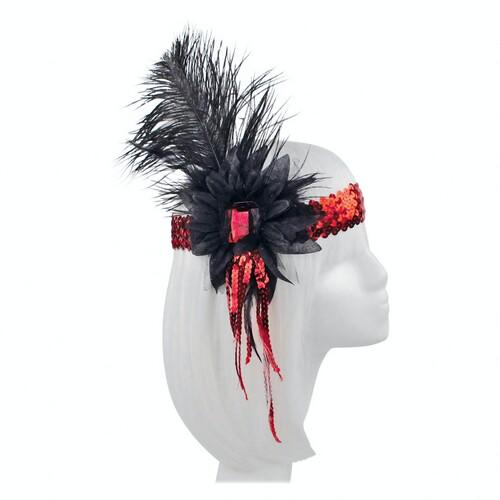 Резинка на голову Ретро SETA Decor 19-1051RD-BLK