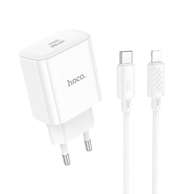 Зарядное устройство для телефона Hoco C76A Pro Majestic single port PD30W charger set White (19155)