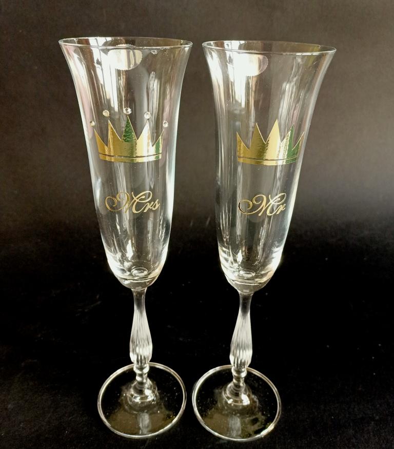 Бокалы свадебные Bohemia Sandy Vip Crown 190 мл 2 шт. Gold (4101)