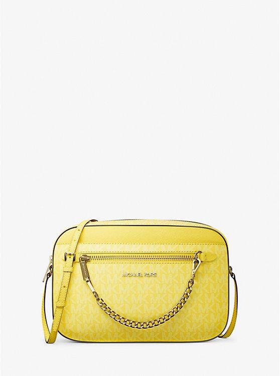 Женская сумка кросс-боди Michael Kors Jet Set Large Logo Желтый (197853276468)