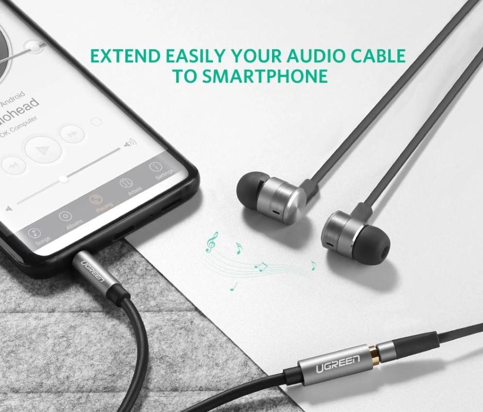 Кабель аудіо Ugreen 3,5 мм подовжувач 1,5 м Black (AV118) - фото 3 Кабель аудіо Ugreen 3,5 мм подовжувач 1,5 м Black (AV118) - фото 3