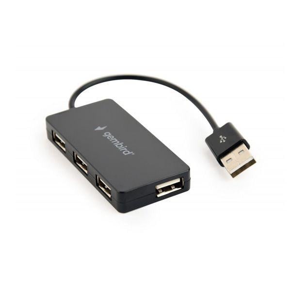 Концентратор USB-хаб Gembird UHB-U2P4-04 4 порта USB 2.0 Black - фото 1