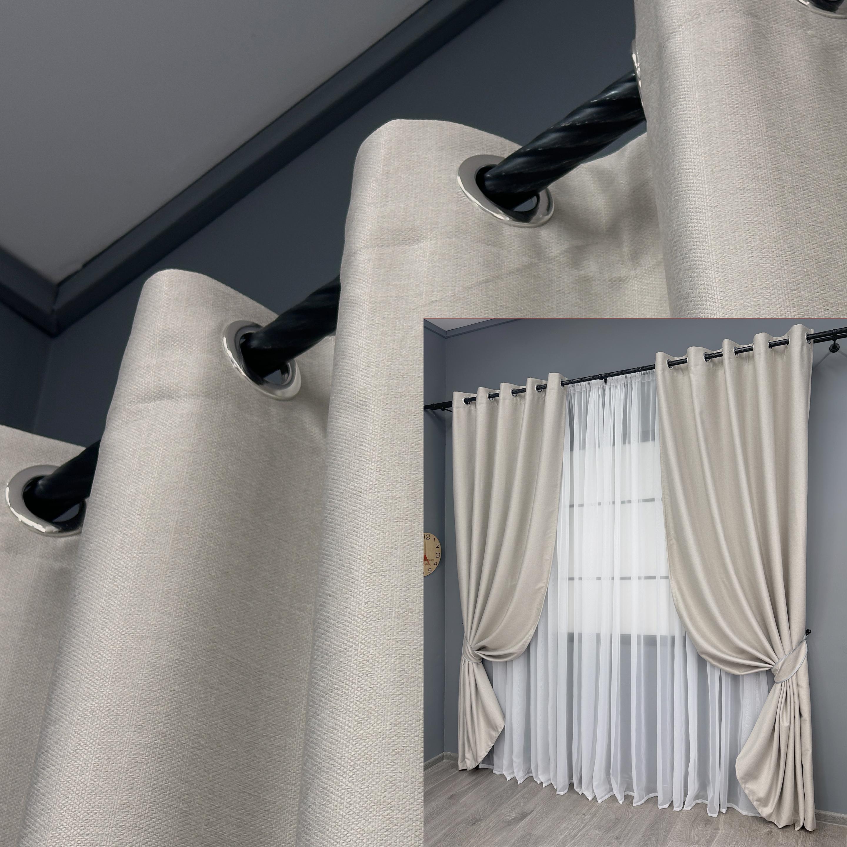 Комплект штор на люверсах VR-Textil Шенил однотонный № 1698ш 150х250 см 2 шт. Дымчато-белый (37-0248) - фото 4 Комплект штор на люверсах VR-Textil Шенил однотонный № 1698ш 150х250 см 2 шт. Дымчато-белый (37-0248) - фото 4