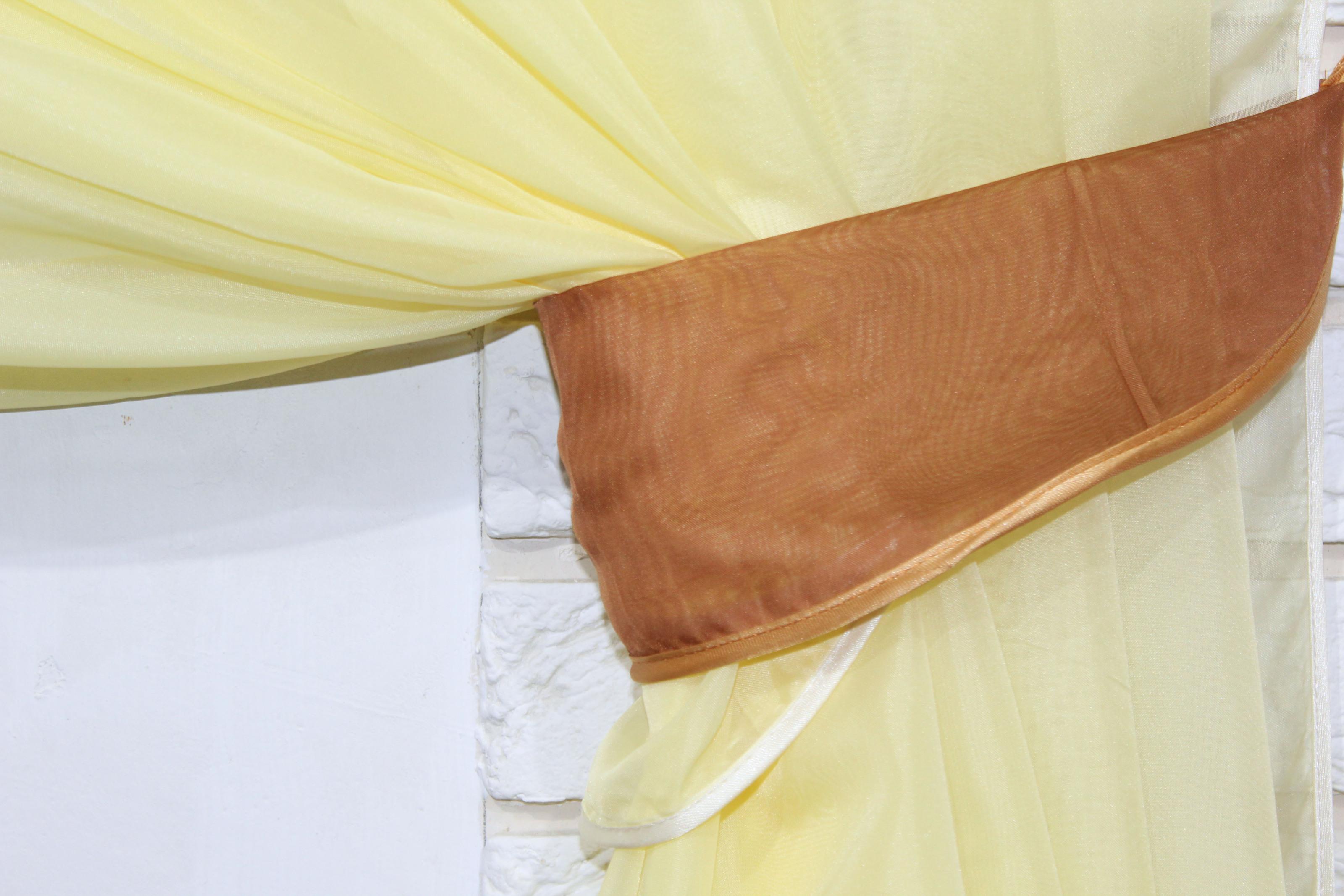 Фіранка кухонна VR-Textil № 031к з ламбрекеном 280х170 см Коричневий/Жовтий (50-361) - фото 5 Фіранка кухонна VR-Textil № 031к з ламбрекеном 280х170 см Коричневий/Жовтий (50-361) - фото 5