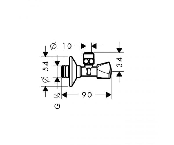 Кран кульовий Hansgrohe Metropol E 13902000 1/2"x3/8" ЗЗ ручка (82052) - фото 2