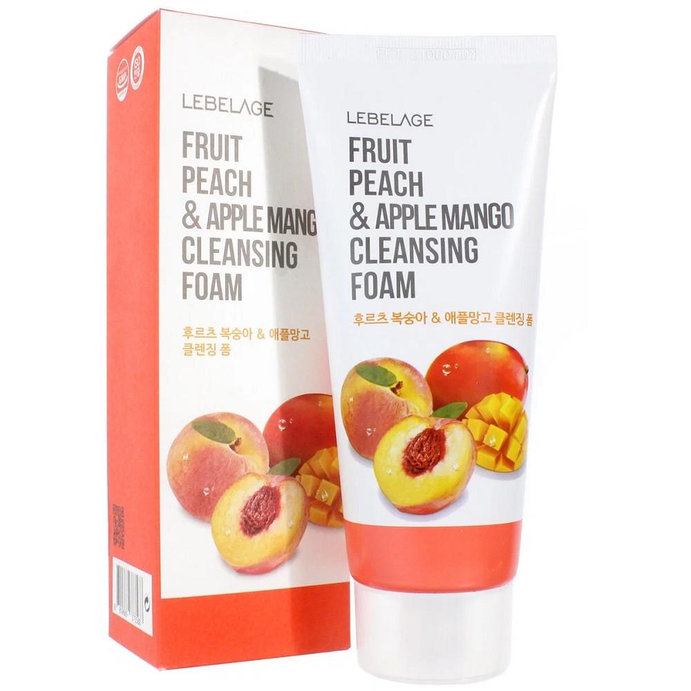 Пенка для умывания Lebelage Fruit Peach&Apple Cleansing Foam с персиком и яблоком 100 мл (8809689373588)