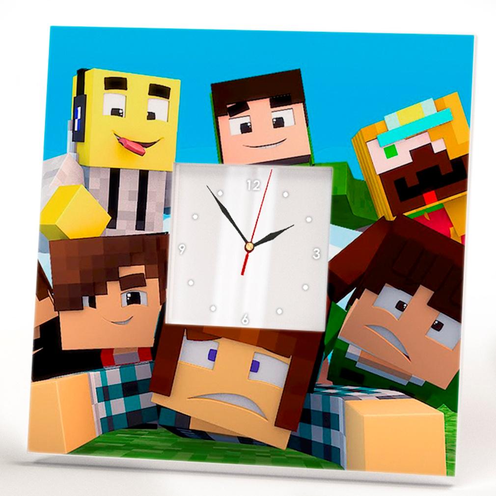 Часы Minecraft для детской комнаты 260x260 мм (C03386)