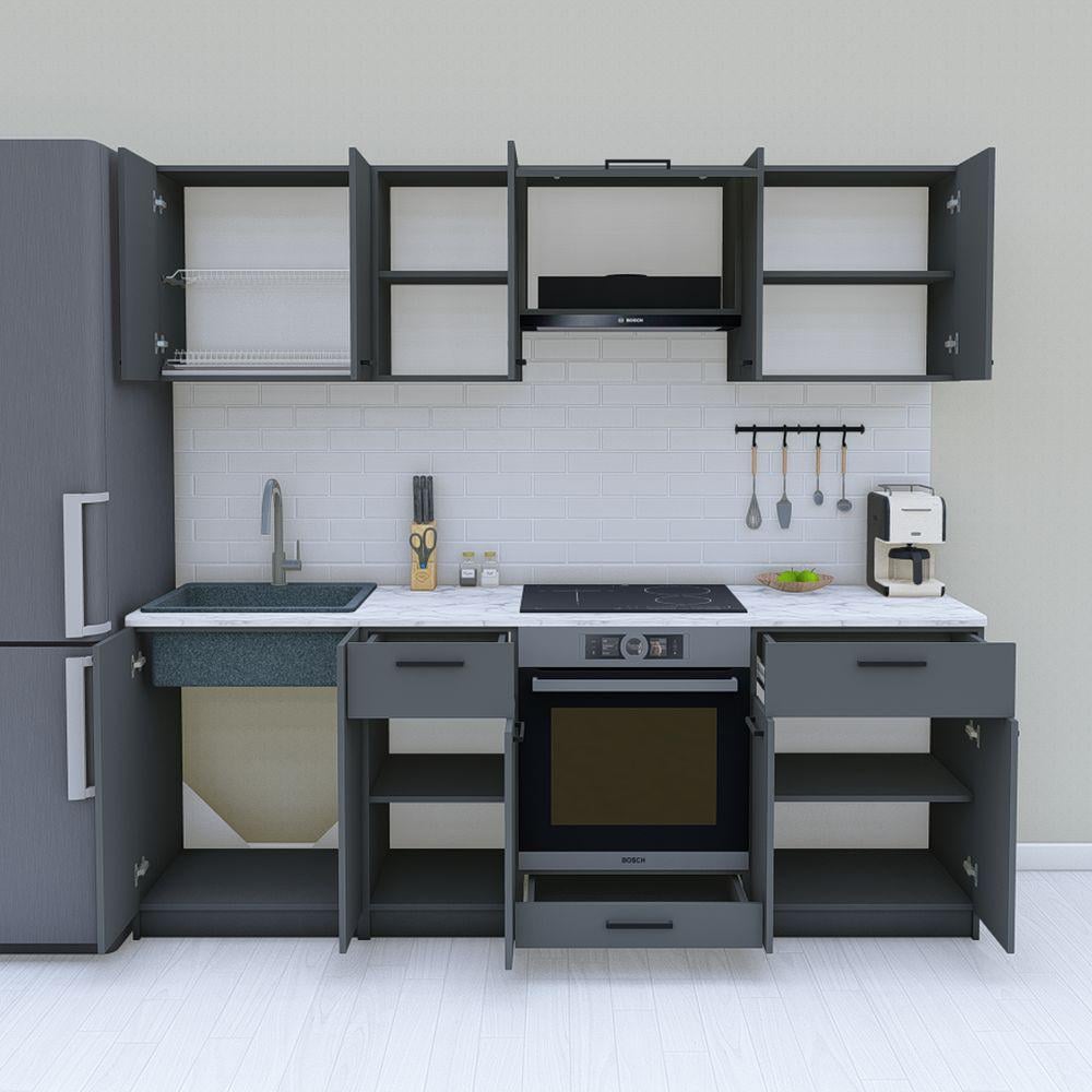 Кухня модульна готова 2,2 м 220 см Графіт (МП35б) - фото 2