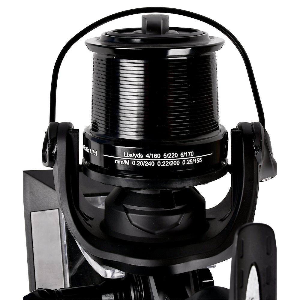 Котушка риболовна карпова Sams Fish Stark X 6000 6+1bb 4.7:1 з бейтранером металева шпуля Black (SF24342-6) - фото 3 Котушка риболовна карпова Sams Fish Stark X 6000 6+1bb 4.7:1 з бейтранером металева шпуля Black (SF24342-6) - фото 3