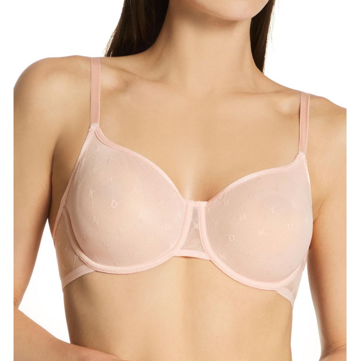 Бюстгальтер классический на косточках DKNY Monogram mesh I637K D70 Blush - фото 2