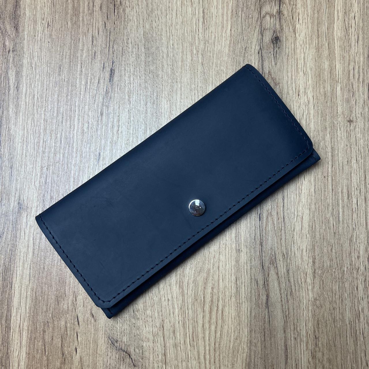 Кошелек с монетницей из натуральной кожи Синий (b109-5)