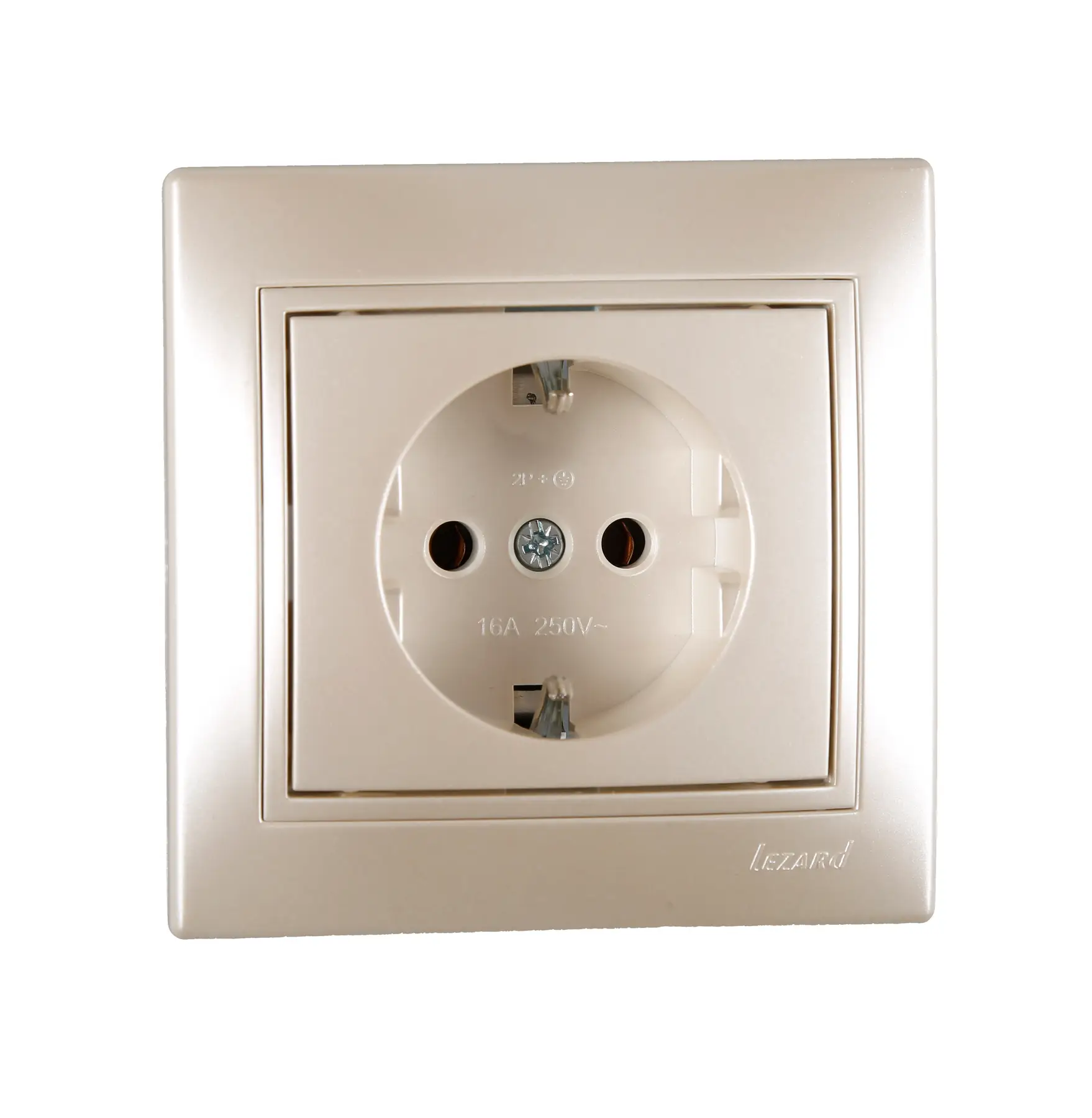Розетка Lezard Mira з заземленням Білий перламутр (701-3030-121B)