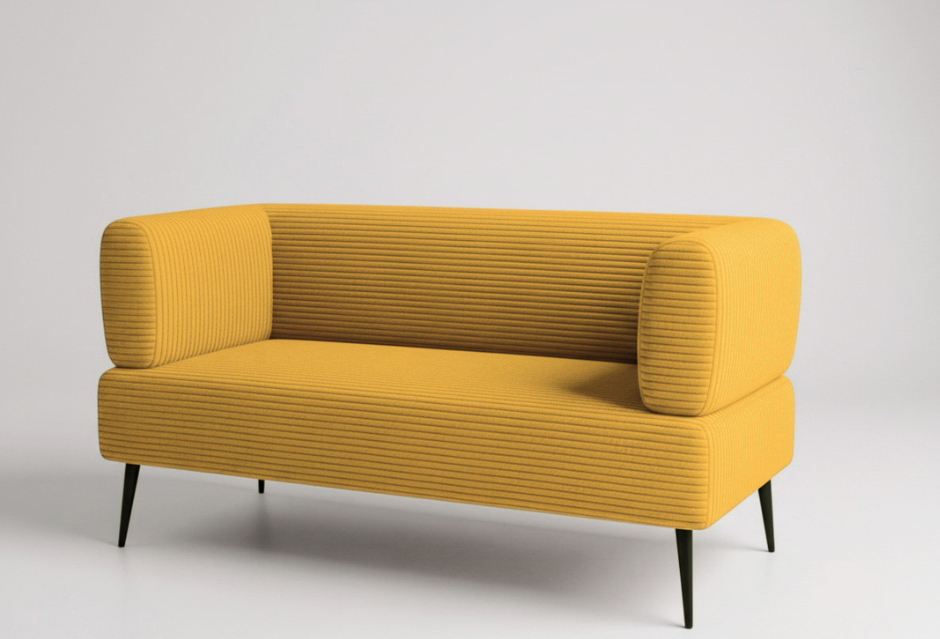 Диван офисный Tobi Sho Бенно-1 с подлокотниками 1500х720х750 мм велюр/вельвет Lotus 45/Yellow (zsgdd66)