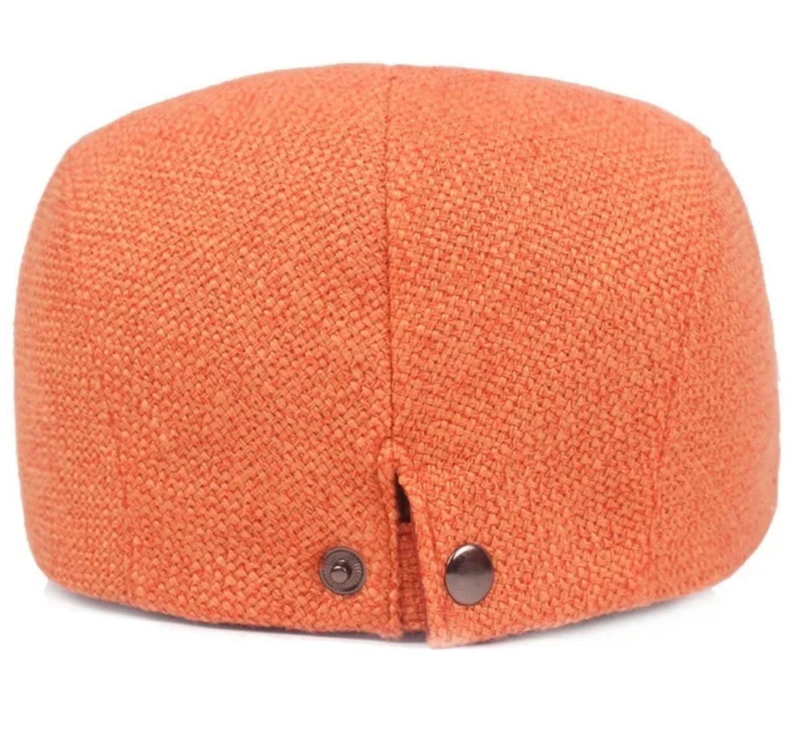 Кепка-берет с регулятором льняная унисекс Оранжевый (24761790) - фото 3 Кепка-берет с регулятором льняная унисекс Оранжевый (24761790) - фото 3