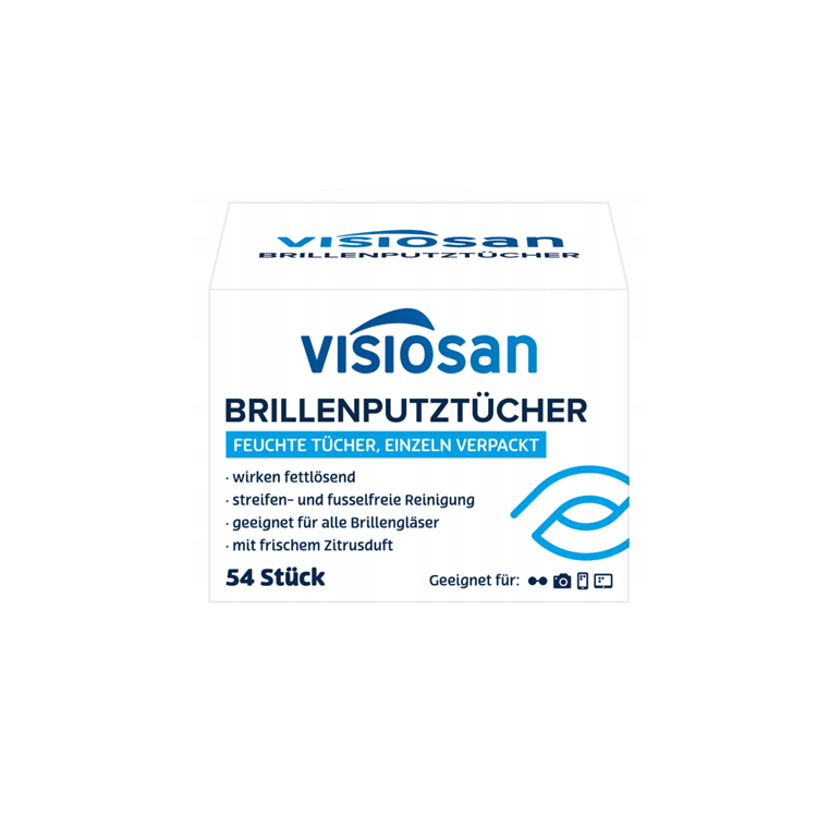 Серветки вологі для окулярів та лінз Visiosan 54 шт. (12390914)