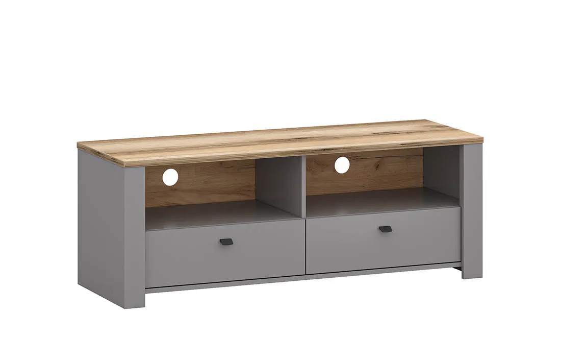 Тумба ТВ 2ш мала Латур 1350 мм Сірий/Делано світлий