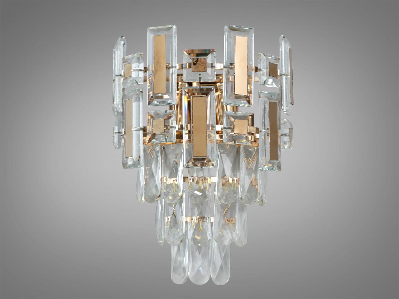 Бра из хрусталя в спальню 2018-2WSGD-LS Золотой (2101073352)