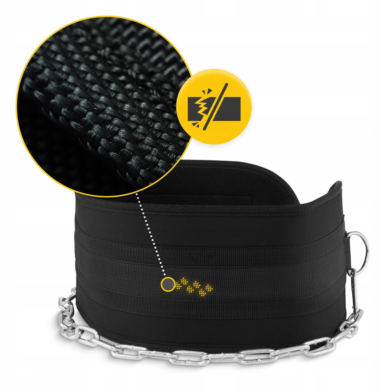 Пояс атлетический для отягощения 4FIZJO Dip Belt 80 см Black (P-5905973402255) - фото 3 Пояс атлетический для отягощения 4FIZJO Dip Belt 80 см Black (P-5905973402255) - фото 3