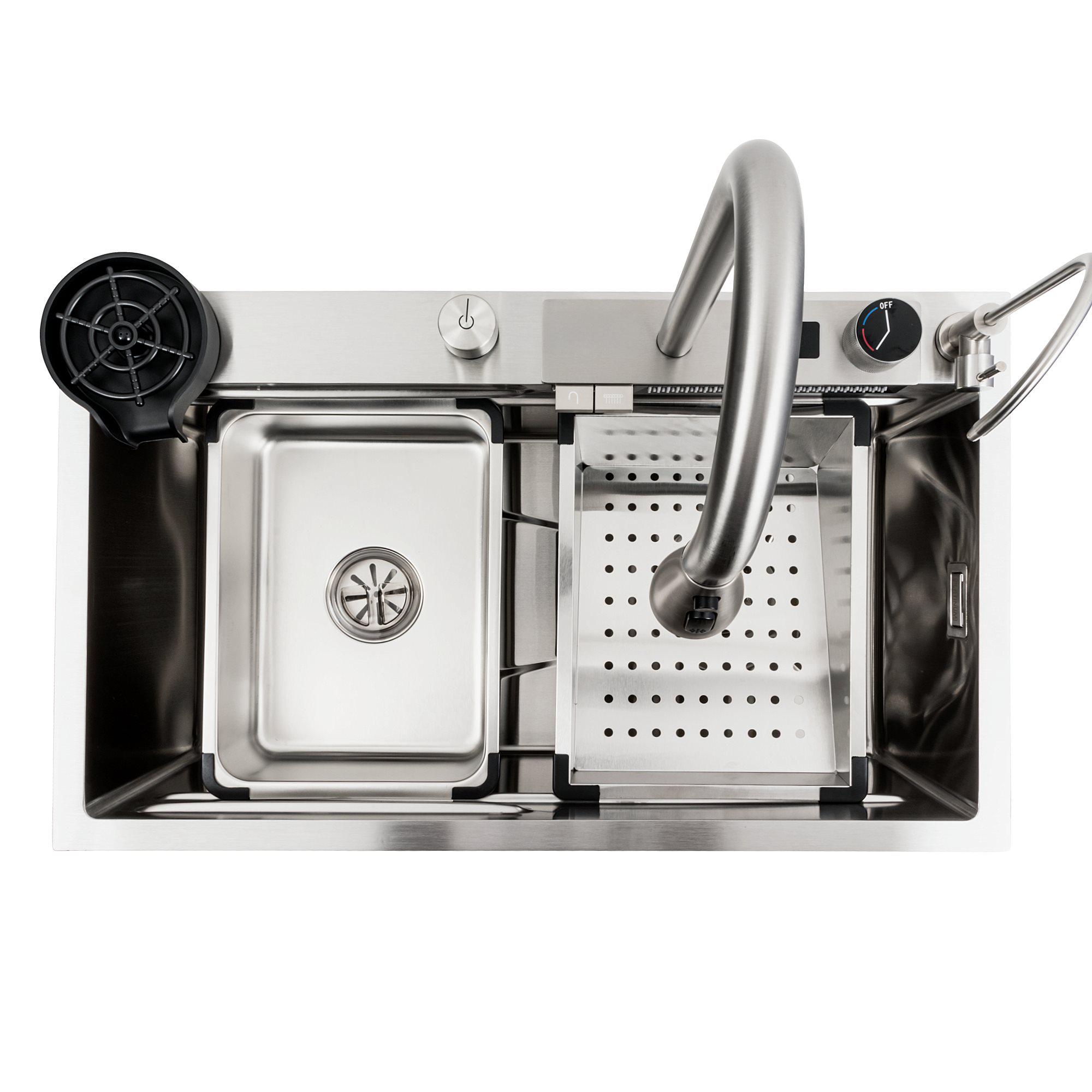 Мойка кухонная Platinum Handmade Водопад 75х45G сатин - фото 9 Мойка кухонная Platinum Handmade Водопад 75х45G сатин - фото 9