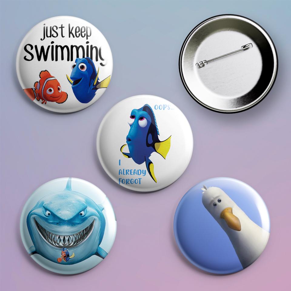 Значки на рюкзак с принтом Finding Nemo 4 шт.