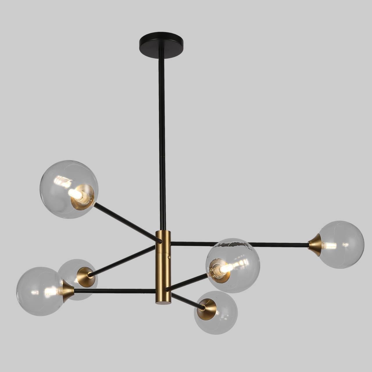 Люстра из шаров на 6 ламп Чeрный/Прозрачный (52-L7910-6 BK+CL) Люстра из шаров на 6 ламп Чeрный/Прозрачный (52-L7910-6 BK+CL)