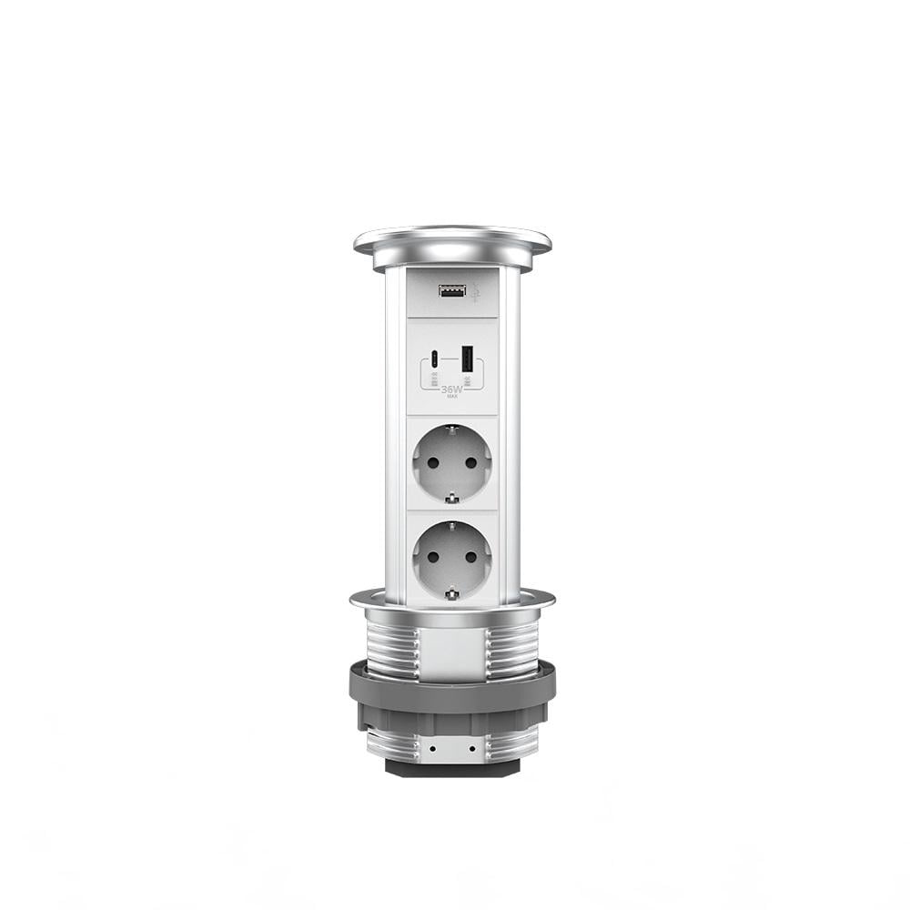 Блок выдвижной Livolo две розетки/USB-A/USB Type-C/беспроводная зарядка Серый (VL-SHS022-FCTC-FCUA.UC-S) Блок выдвижной Livolo две розетки/USB-A/USB Type-C/беспроводная зарядка Серый (VL-SHS022-FCTC-FCUA.UC-S)