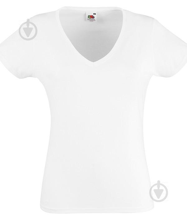Футболка Fruit of the Loom Lady-fit V-neck L Белый (061398030L)