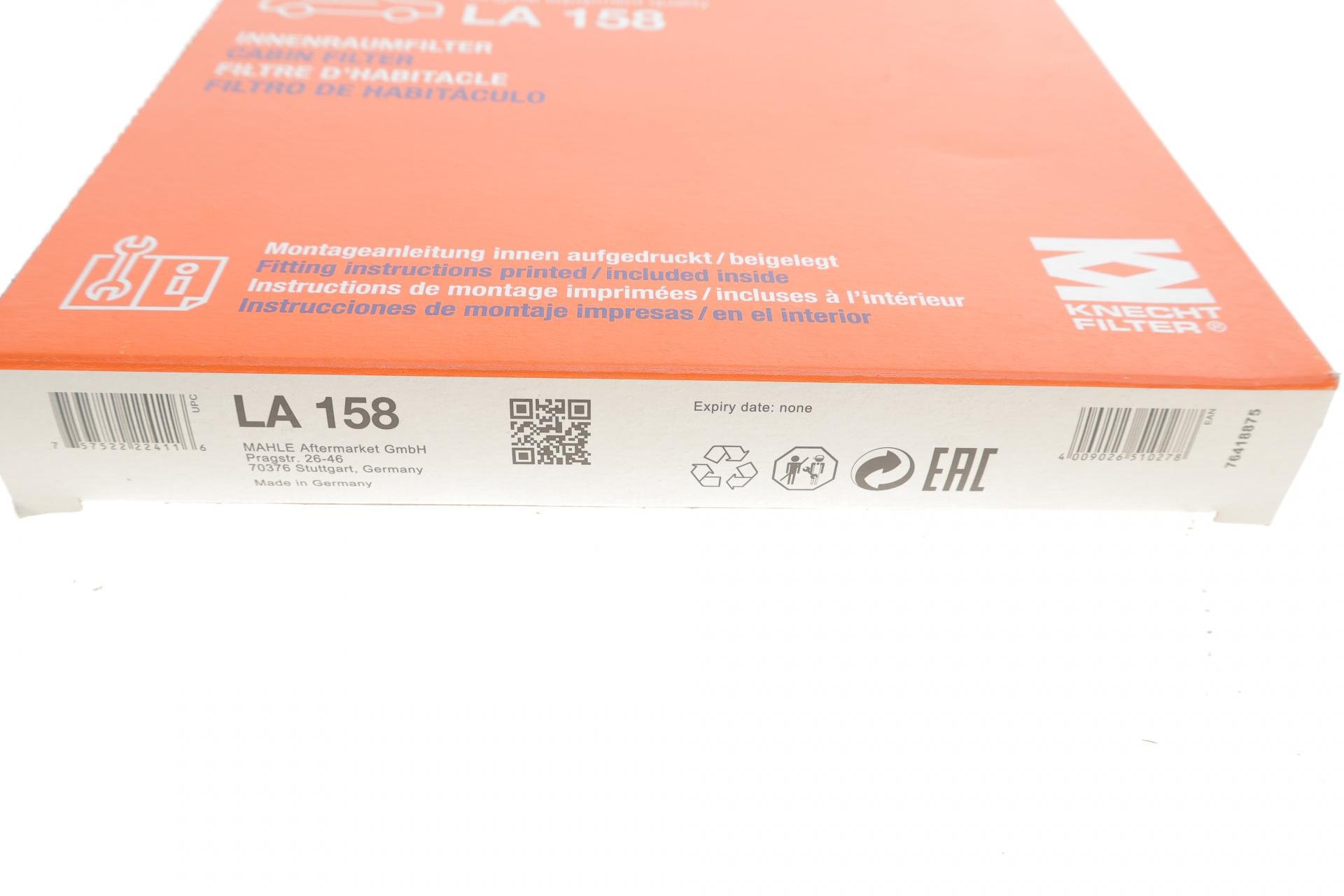 Фильтр салона KNECHT для Mazda 6 08/02- (LA 158)