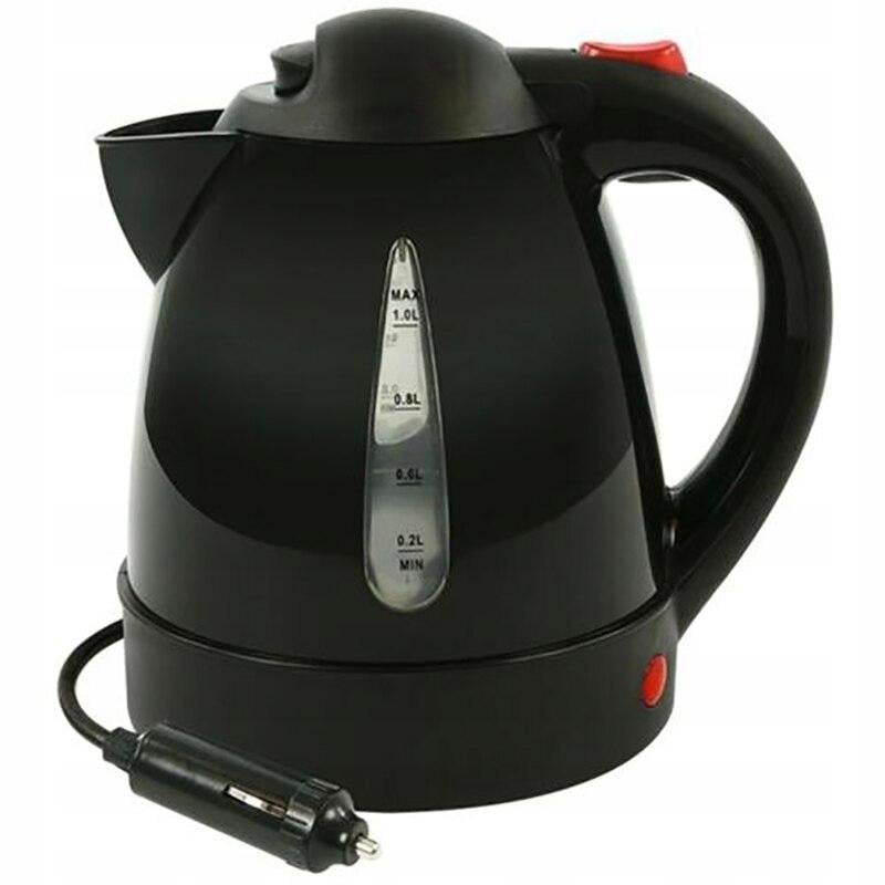Чайник 4004 24V 1000 мл 250W пластик дисковий Black (302834)