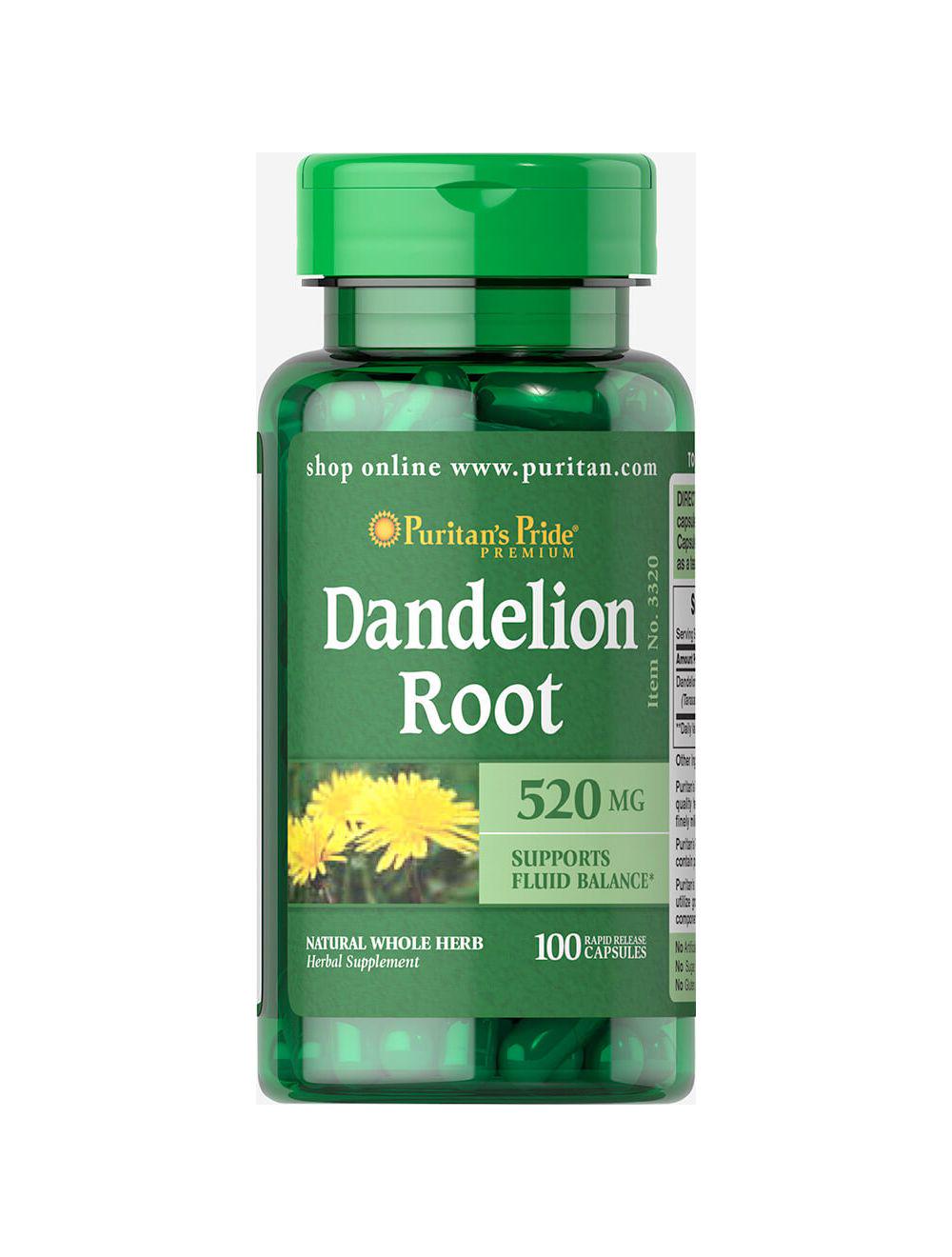 Корень одуванчика Puritan's Pride Dandelion Root 520mg 100 капс.