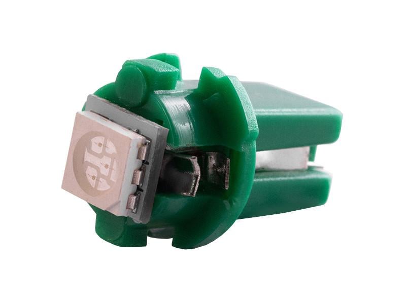 Светодиодная автолампа T5 W1.2W B8.3d 12 В SMD5050-1led Зеленый (238)