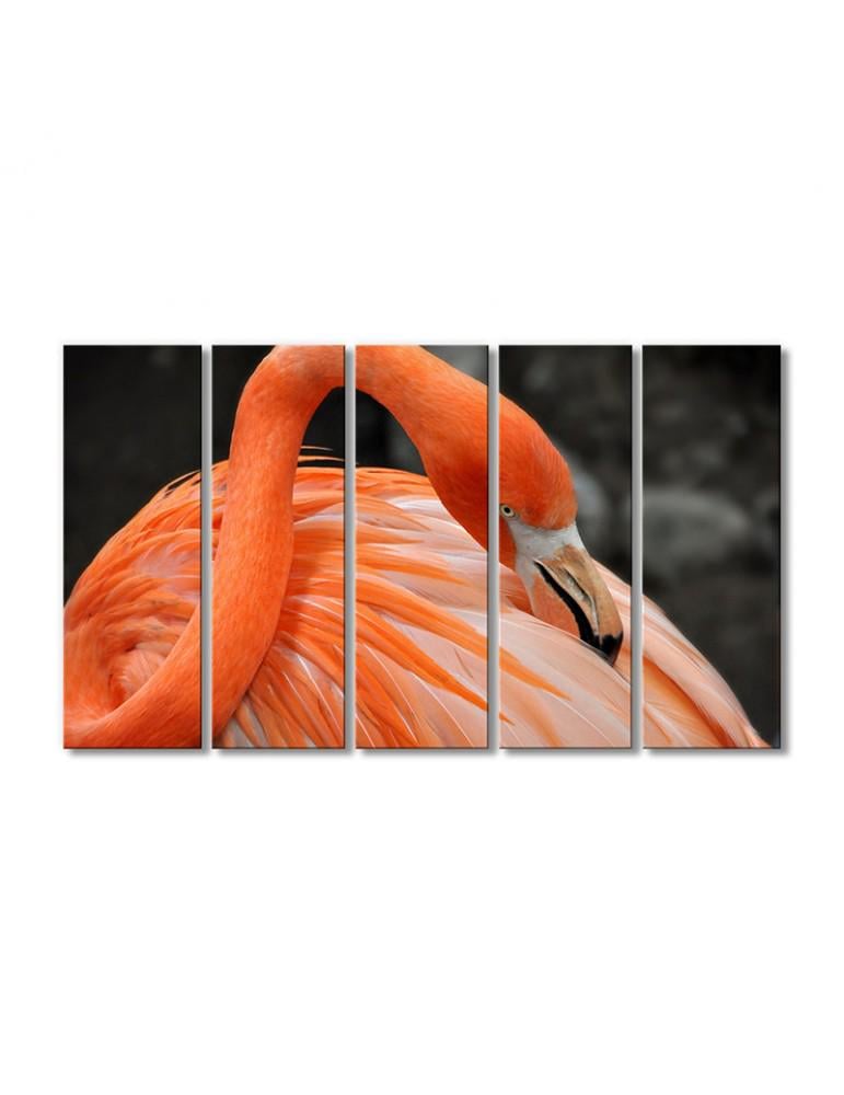 Картина модульная Розовый фламинго 5 модулей 90x135 см (181050Pticy_i_nasekomye0001)