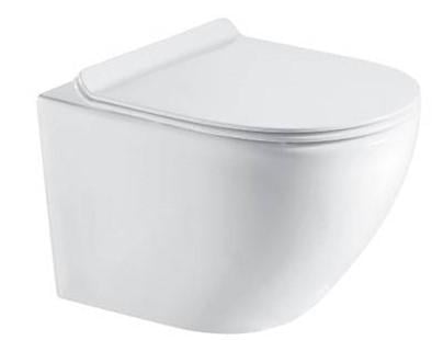 Инсталляция Grohe с безободковым унитазом Koller Pool Round Slim Tornado и хромированным гигиеническим душем 6в1 (GKRSTQCRM) - фото 3