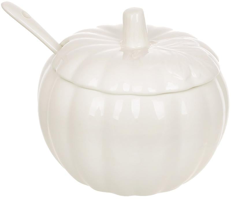 Сахарница фарфоровая BonaDi тыква с порционной ложкой 250 мл