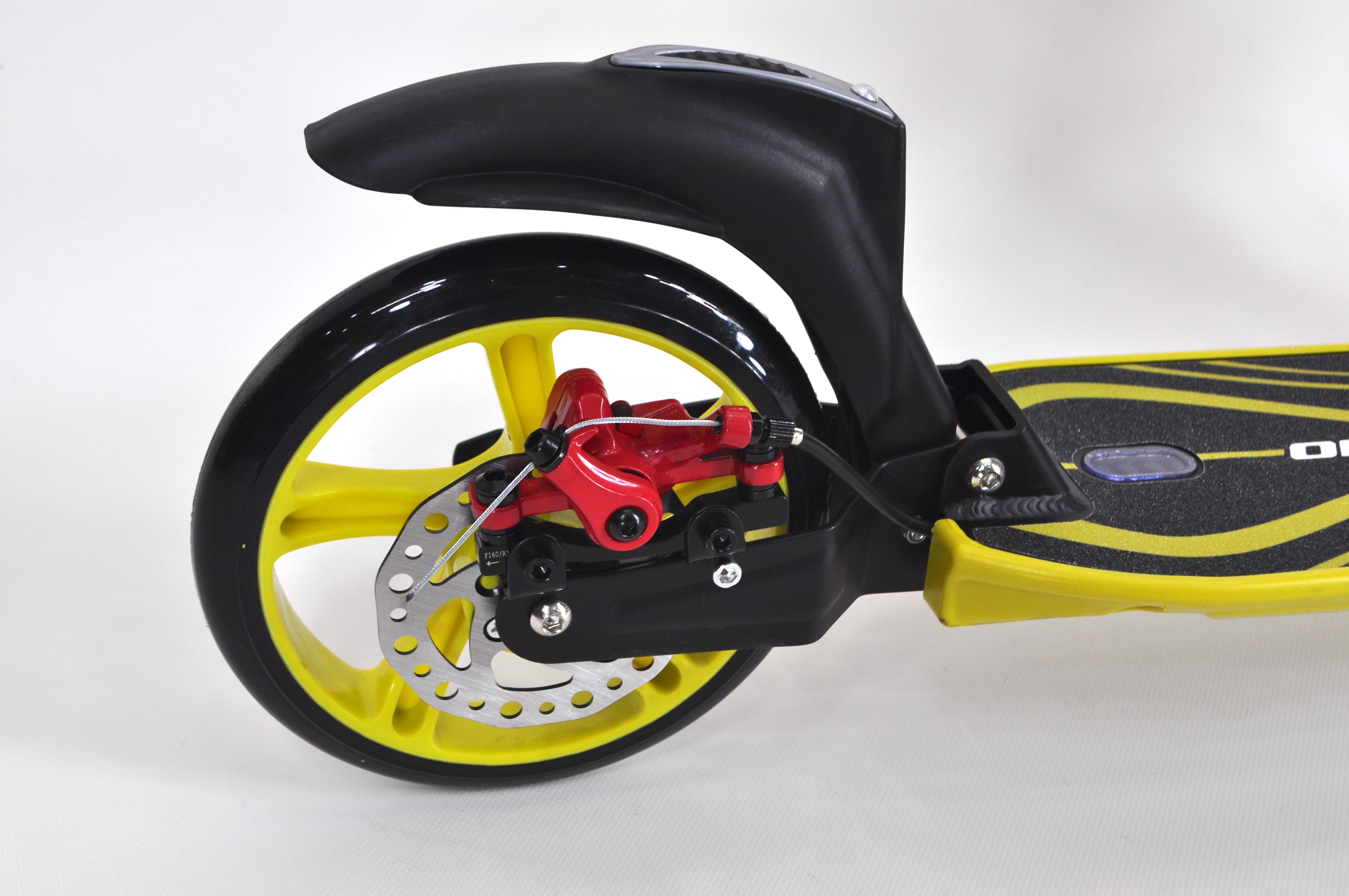 Самокат Maraton Concept 210 с дисковым тормозом и подногой Желтый - фото 14