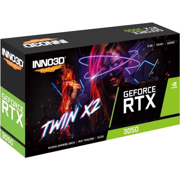 Видеокарта Inno3D GeForce RTX 3050 Twin X2 V2 (N30502-08D6-1711VA41) - фото 2 Видеокарта Inno3D GeForce RTX 3050 Twin X2 V2 (N30502-08D6-1711VA41) - фото 2