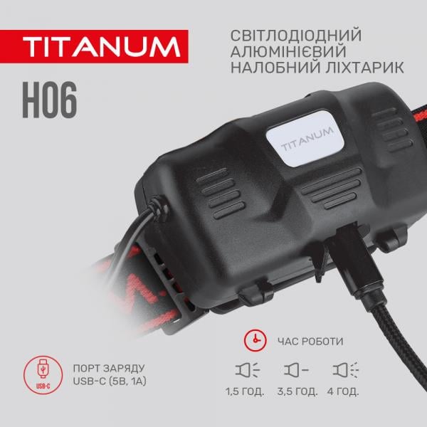 Ліхтарик налобний світлодіодний Titanum TLF-H06 800 Lm 6500 K (27329) - фото 5