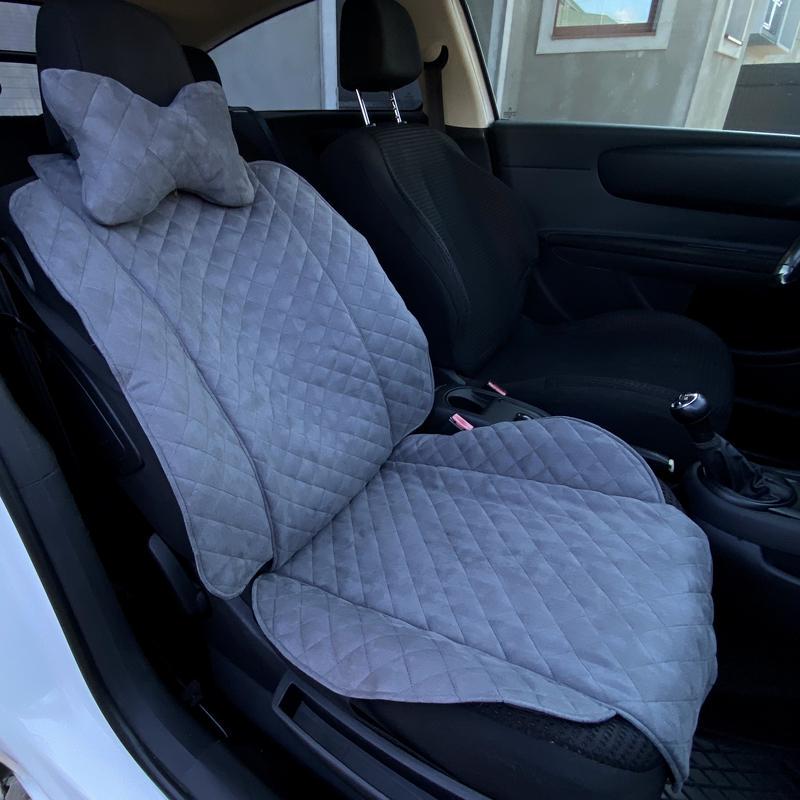 Накидка на сиденье автомобиля эко-замша широкая 1 шт. Серый (793) - фото 3 Накидка на сиденье автомобиля эко-замша широкая 1 шт. Серый (793) - фото 3