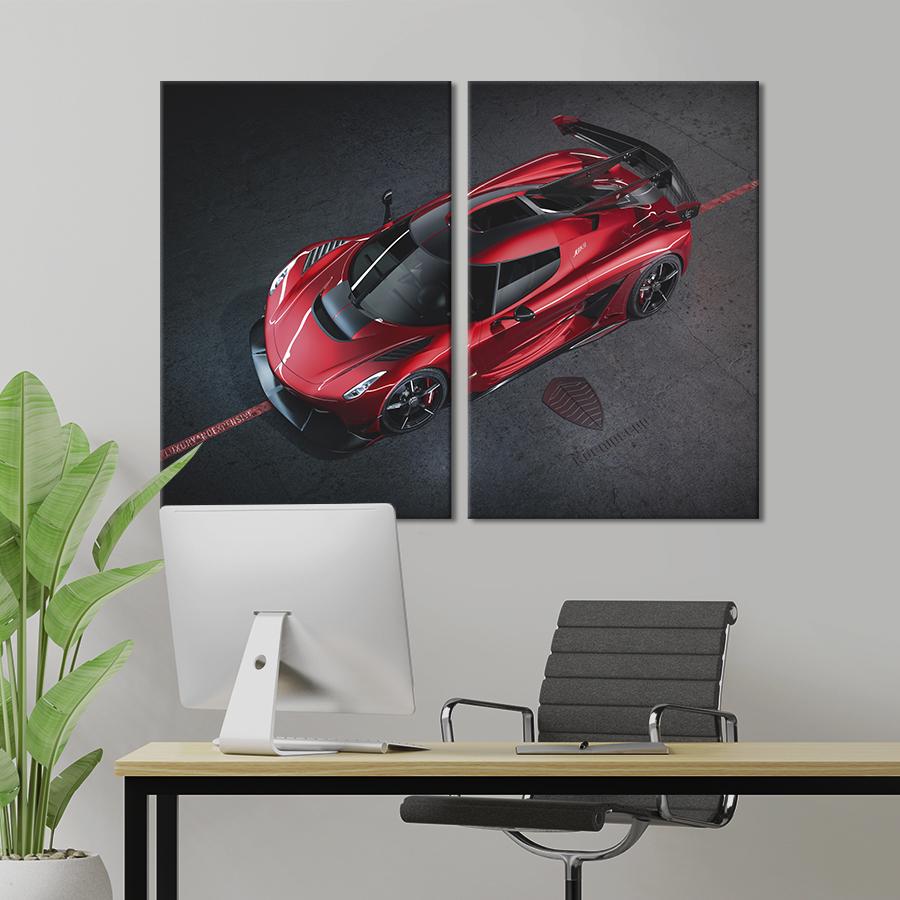 Картина на холсте Самый быстрый автомобиль Koenigsegg Jesko Absolut 71x51 см (1241-2)