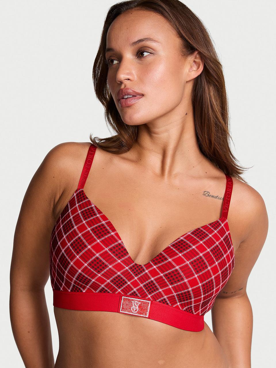 Бюстгальтер Victoria's Secret Shine Patch Lightly Lined 75D Красный (2556283850)